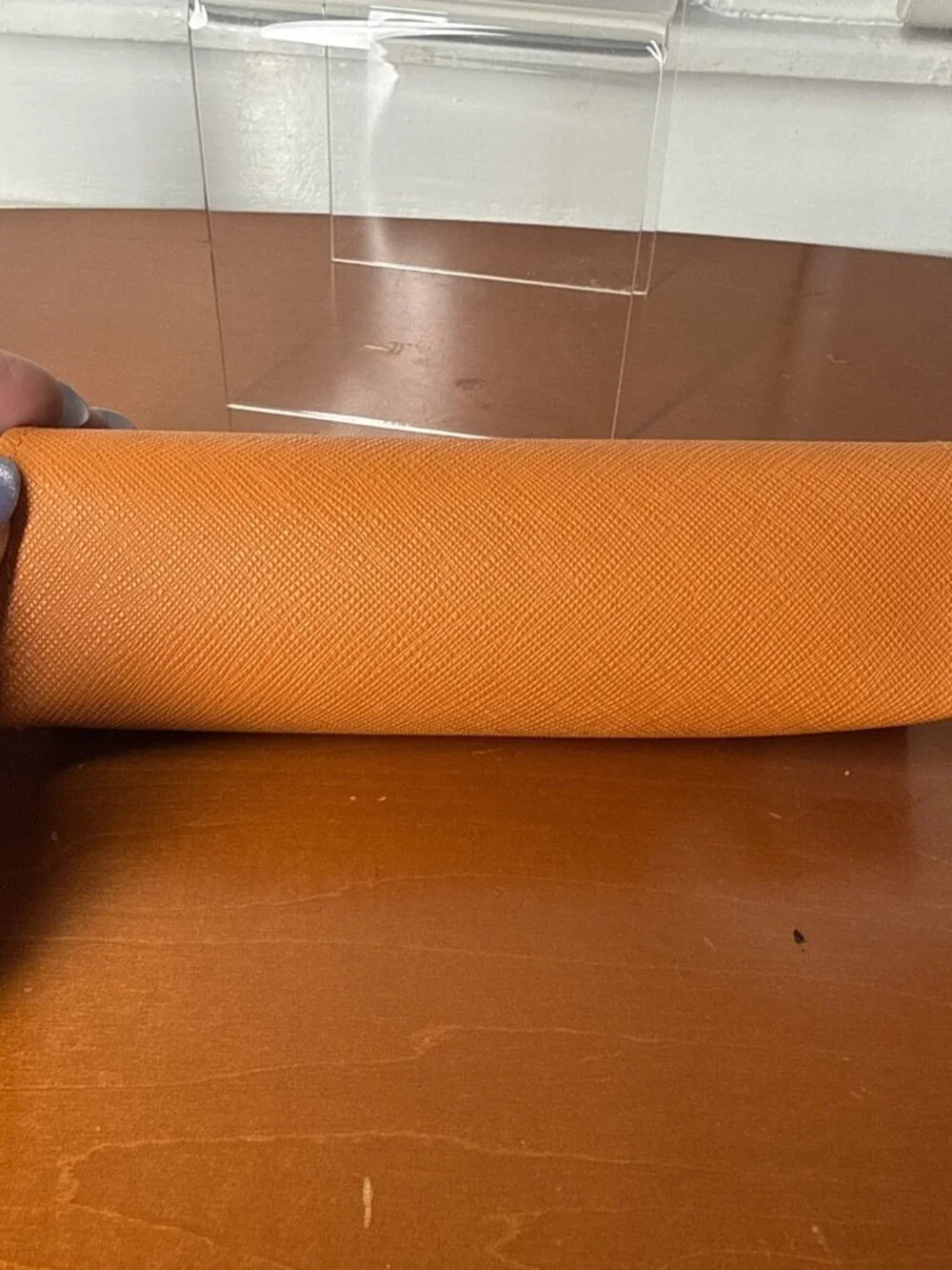 TORY BURCH ORANGE SMALL AUTHENTIC EYEGLASSES CASE